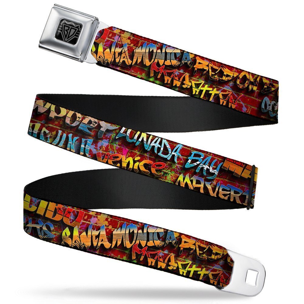 6143 Seatbelt Belt Beach Tags/Paint Splatter Brick Wall/Beach Scenes